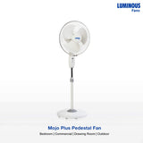 Luminous white mojo plus pedestal fans 400mm 