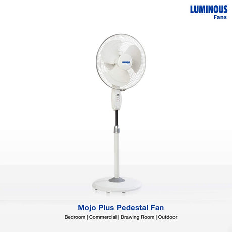 Luminous white mojo plus pedestal fans 400mm 