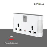 Polycab 4 Way Universal Multi-Plug with Surge Protection & Indicator | White and Grey