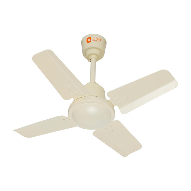 Ceiling fan with four blades on a white background