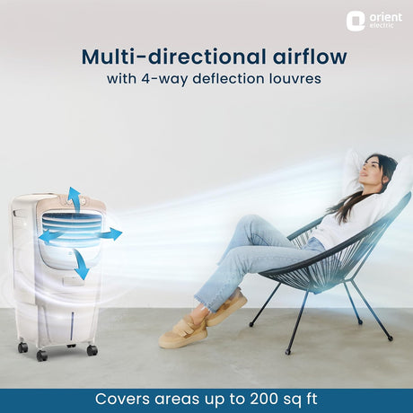 This cooler gives Multi-directional airflow with 4-way deflection louvers 