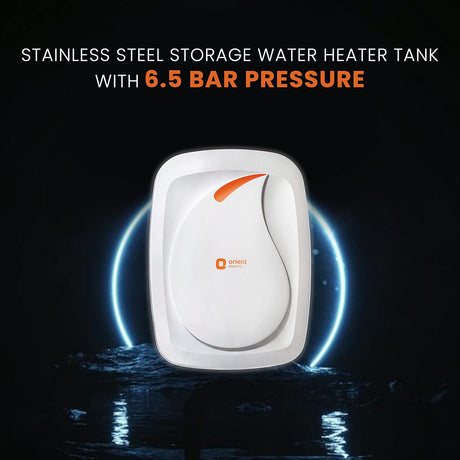 this orient geyser has stainless steel storage wate rheater tank with 6.5 bAr pressure 