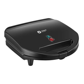 Black sandwich maker with Orient Electric logo on a white background