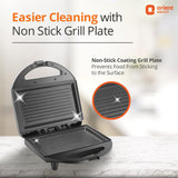Orient Electric grill with non-stick grill plate on a light background