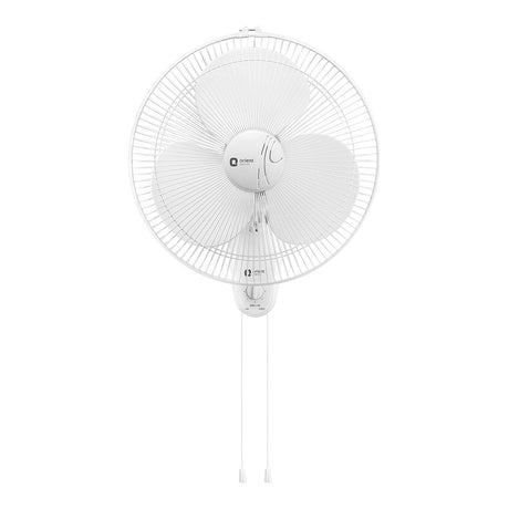 White wall-mounted fan on a white background