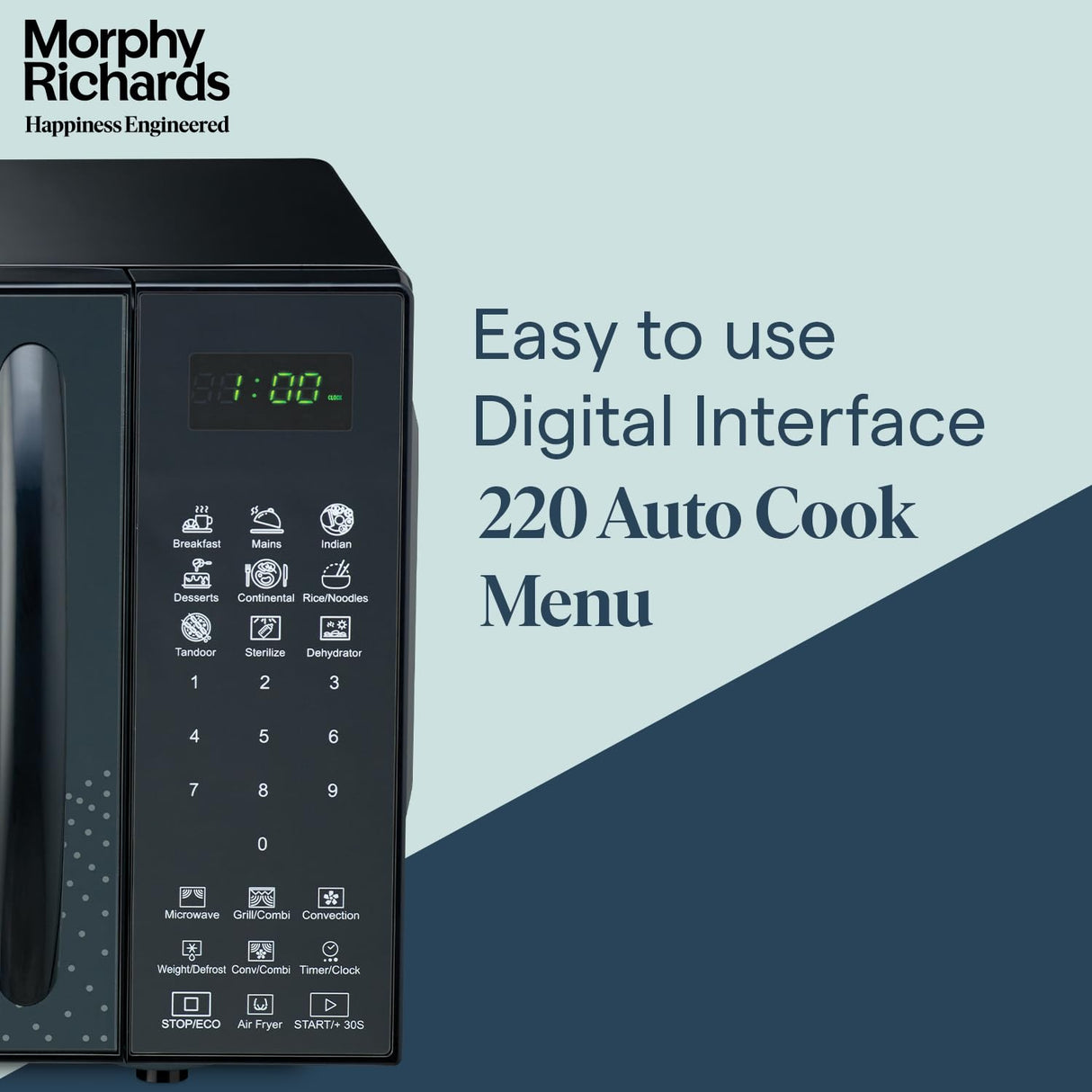 Morphy Richards Air 23CGAD Convection Microwave Oven with in-Built Air Fryer & Dehydrator| 23-Litre Black