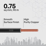 Cable with specifications on a geometric patterned background