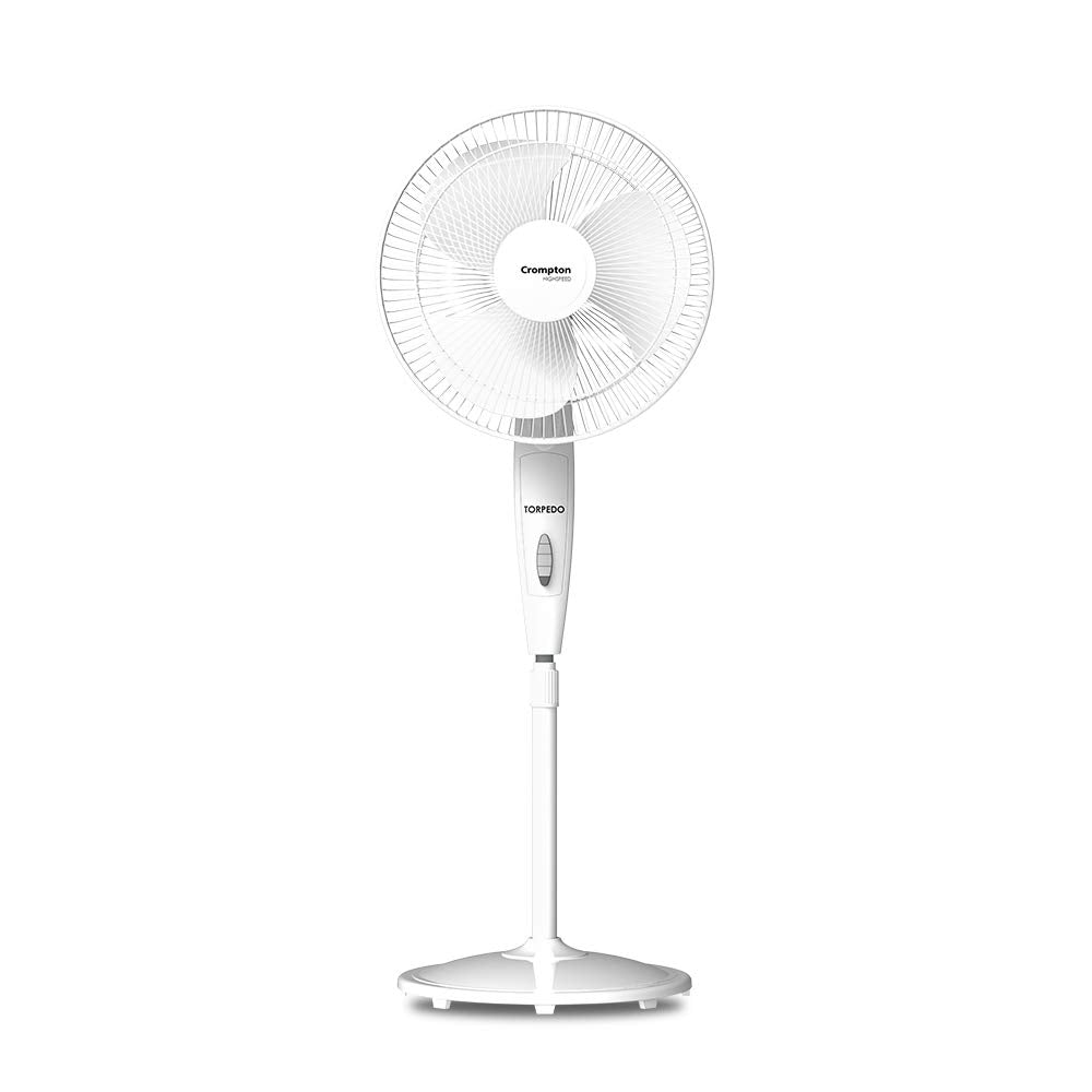 Crompton HighSpeed Torpedo 400mm Pedestal Fan (KD White)