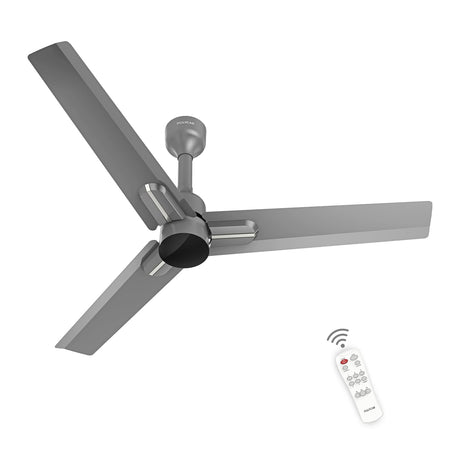 Ceiling fan with remote control on a white background