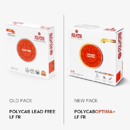 Comparison of an old and new Polycab packaging design on a white background