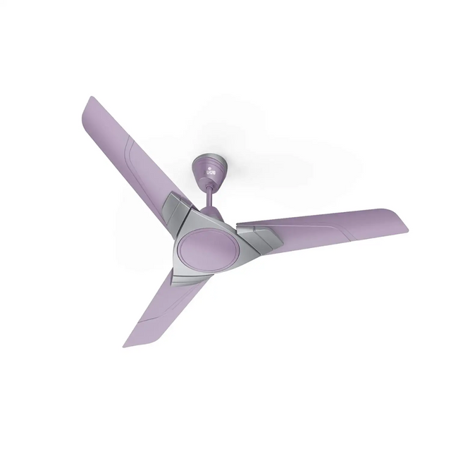 A 1200mm high speed ceiling fan in lilac silver color with four blades and a central motor unit.