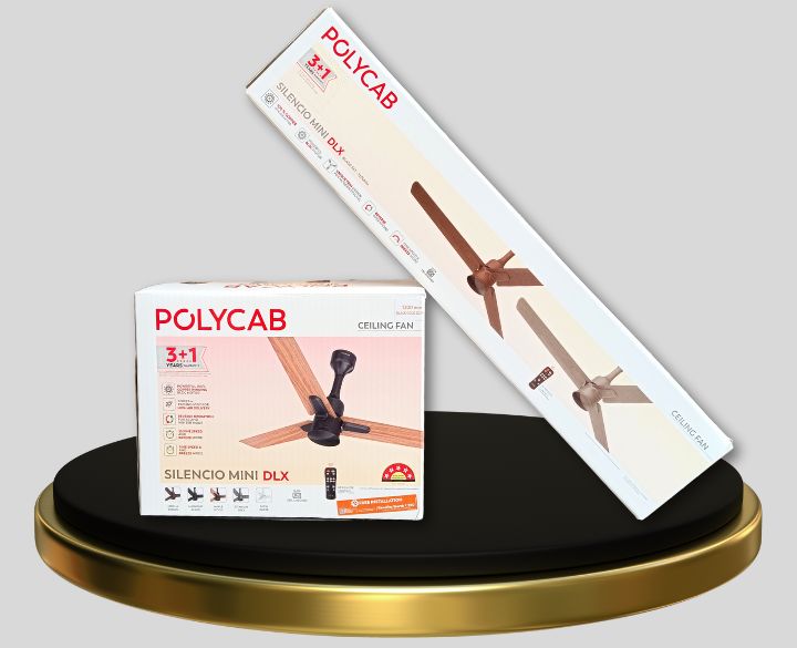 Polycab Silencio Mini DLX 1200mm 5-Star Advanced BLDC Ceiling fan 【Black Gold Dziner】