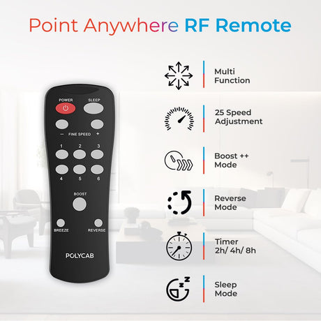 This ceiling fans remote can be point anywhere for easy excess . 
