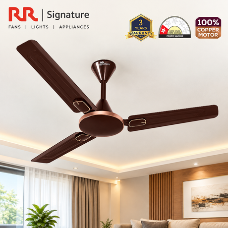 This ceiling fan has 3 years warranty , 1 star rated ceiling fan and 100% copper motor 