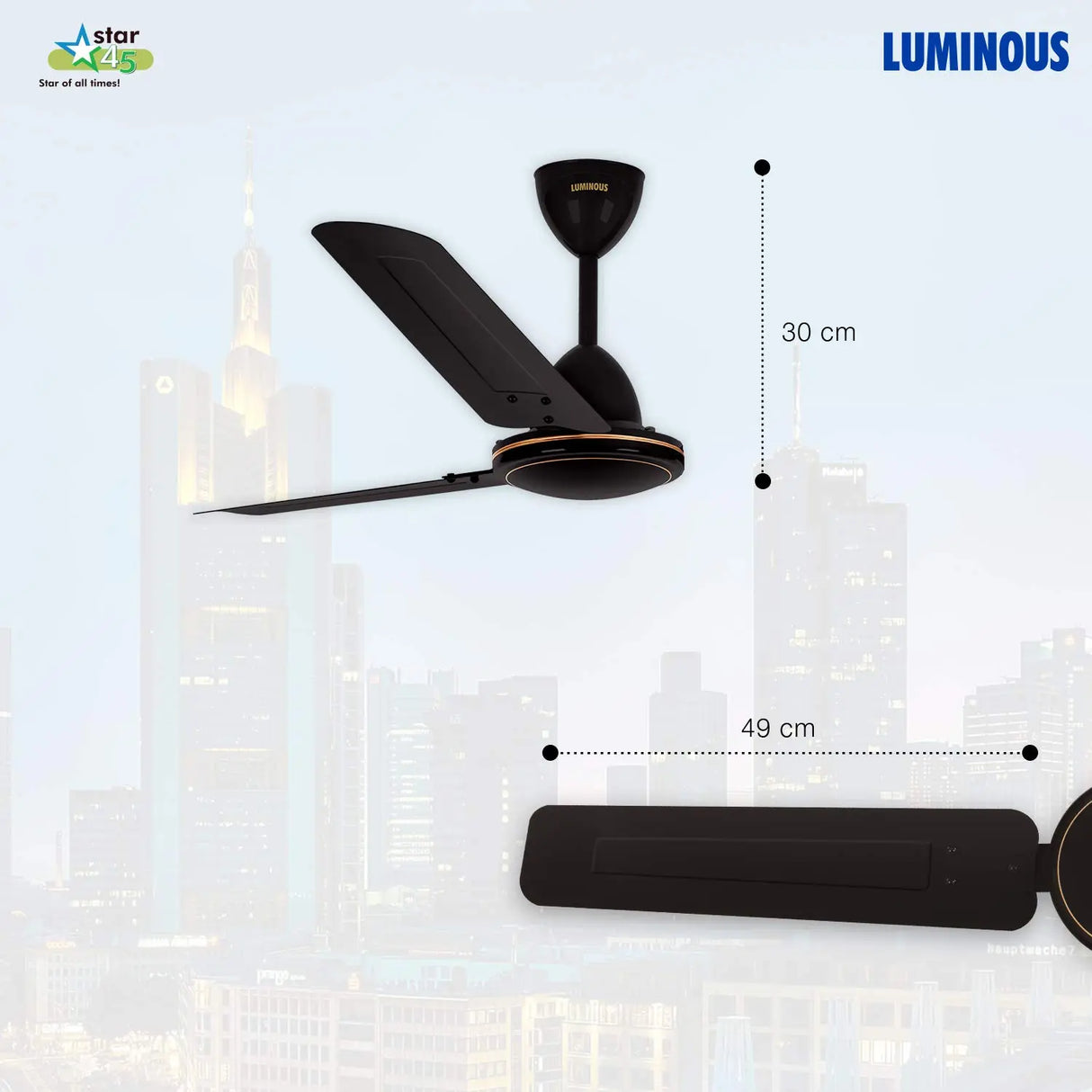 RR Signature Star 45 1200mm Ceiling Fan (Velvet Brown)