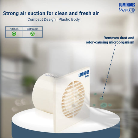 This RR Signature Vento Axial Fan has Strong air suction for clean and fresh airwhich removes dust anf odor -causing microorganism 