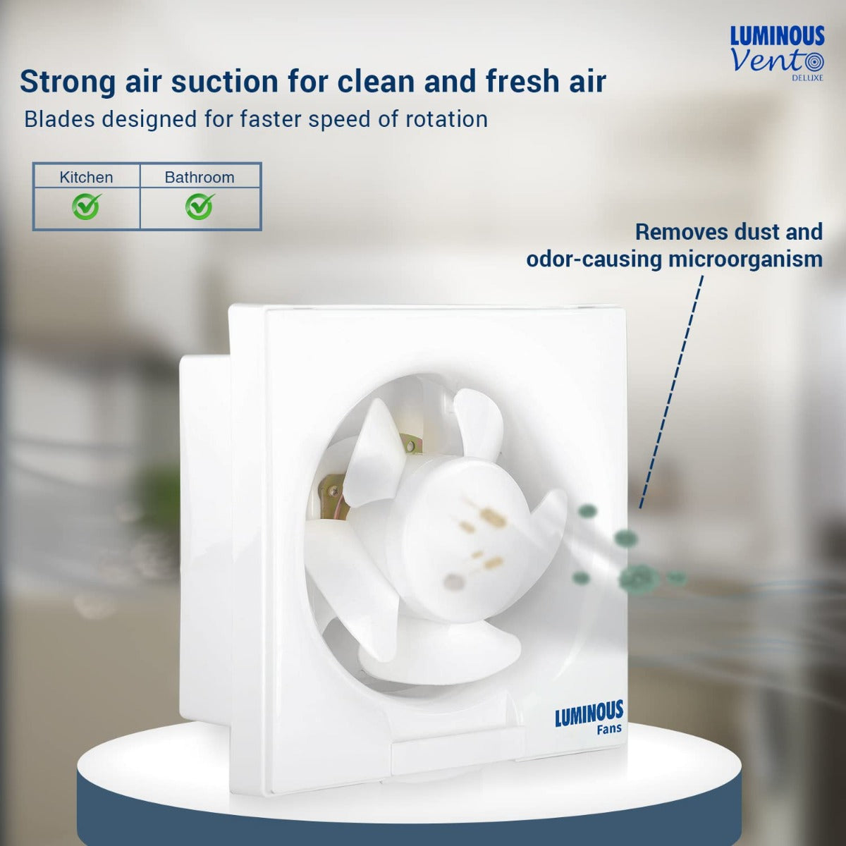 The RR Signature Vento Deluxe HS Exhaust fan has strong air suction for clean and fresh air with blades designed for faster speed of roatation 