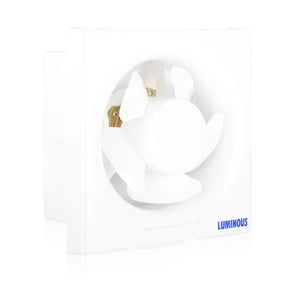 A white 200 mm Luminous Vento Deluxe exhaust fan with a modern design, displayed against a plain background.