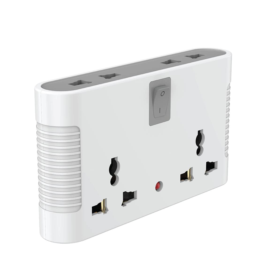 Polycab 4 Way Universal Multi-Plug with Surge Protection & Indicator | White and Grey