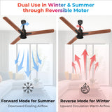 Polycab Silencio Mini DLX 1200mm 5-Star Advanced BLDC Ceiling fan 【Maple Wood】