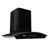 Crompton SensoSmart 60 cm Curved Glass Silent Kitchen Chimney | Filter-less (Black)