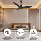 Polycab Silencio Cruiser Prime 1200mm BLDC Low Noise Ceiling fan 【Matt Black】