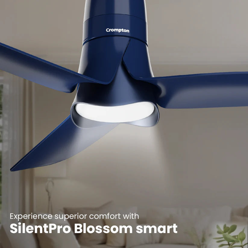 Crompton Silent Pro Blossom Smart 1200mm Anti Dust Premium Ceiling Fan (Denim Blue)