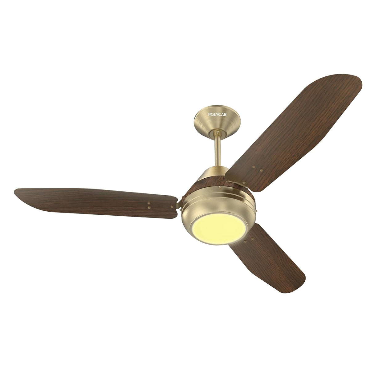 Polycab Superia SP01 1200mm Premium Under-light Ceiling fan (Antique Brass Rosewood)