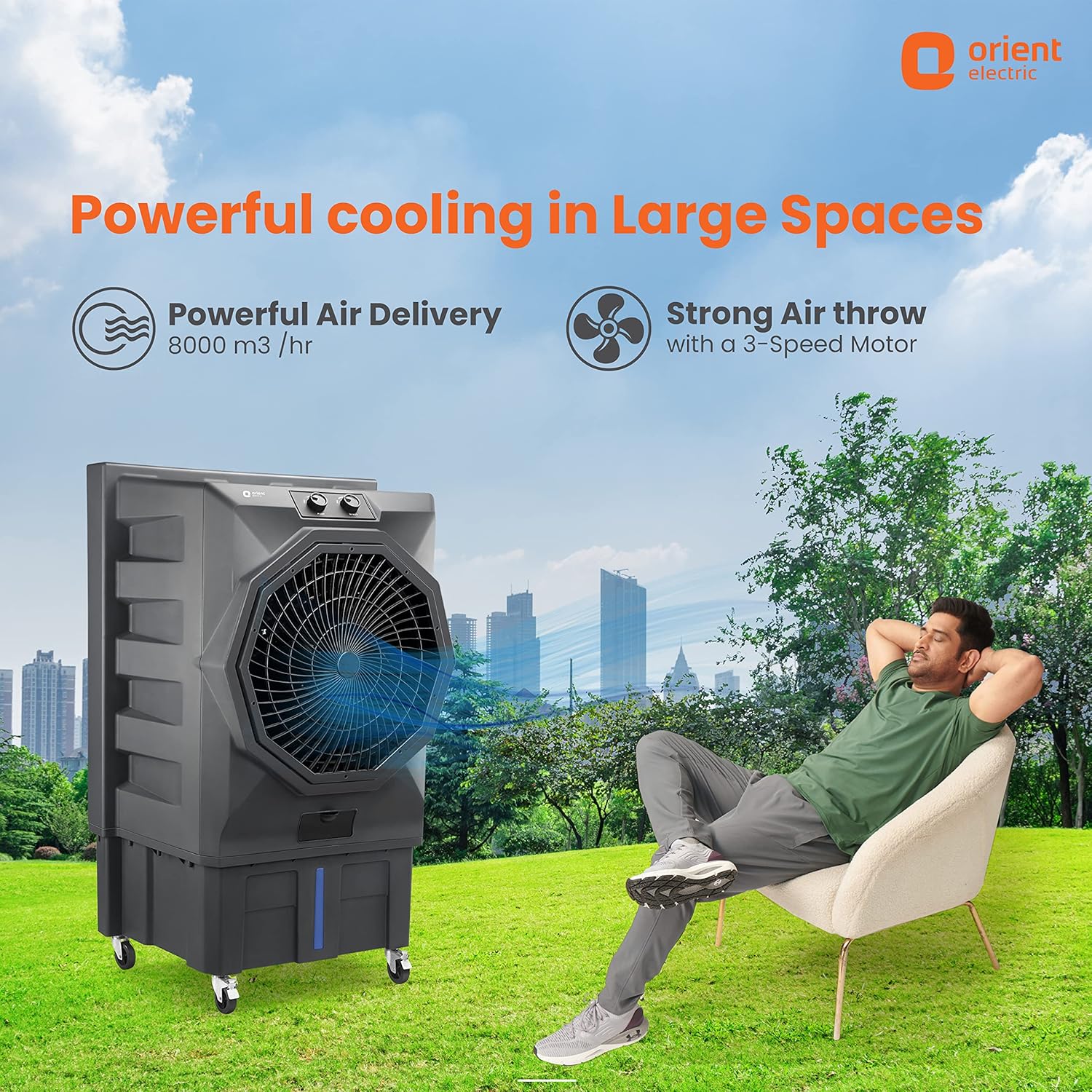 Orient Electric Stark 110 L Heavy Duty Commercial Air Cooler | Grey –  TheElectricOnline