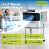 Symphony Sumo 60 Window Air Cooler | 3-Side Cooling | 60L Tank | Powerful Blower | White