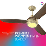 Polycab Superia SP01 1200mm Premium Under-light Ceiling fan (Antique Brass Rosewood)