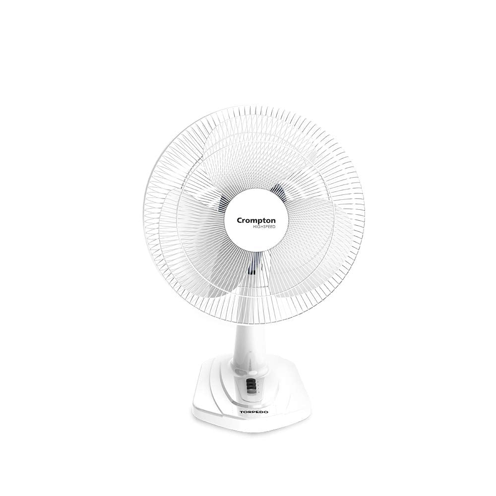 Crompton HighSpeed Torpedo 400mm Table Fan (KD White)