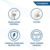 Crompton HighSpeed Torpedo 400mm Table Fan (KD White)