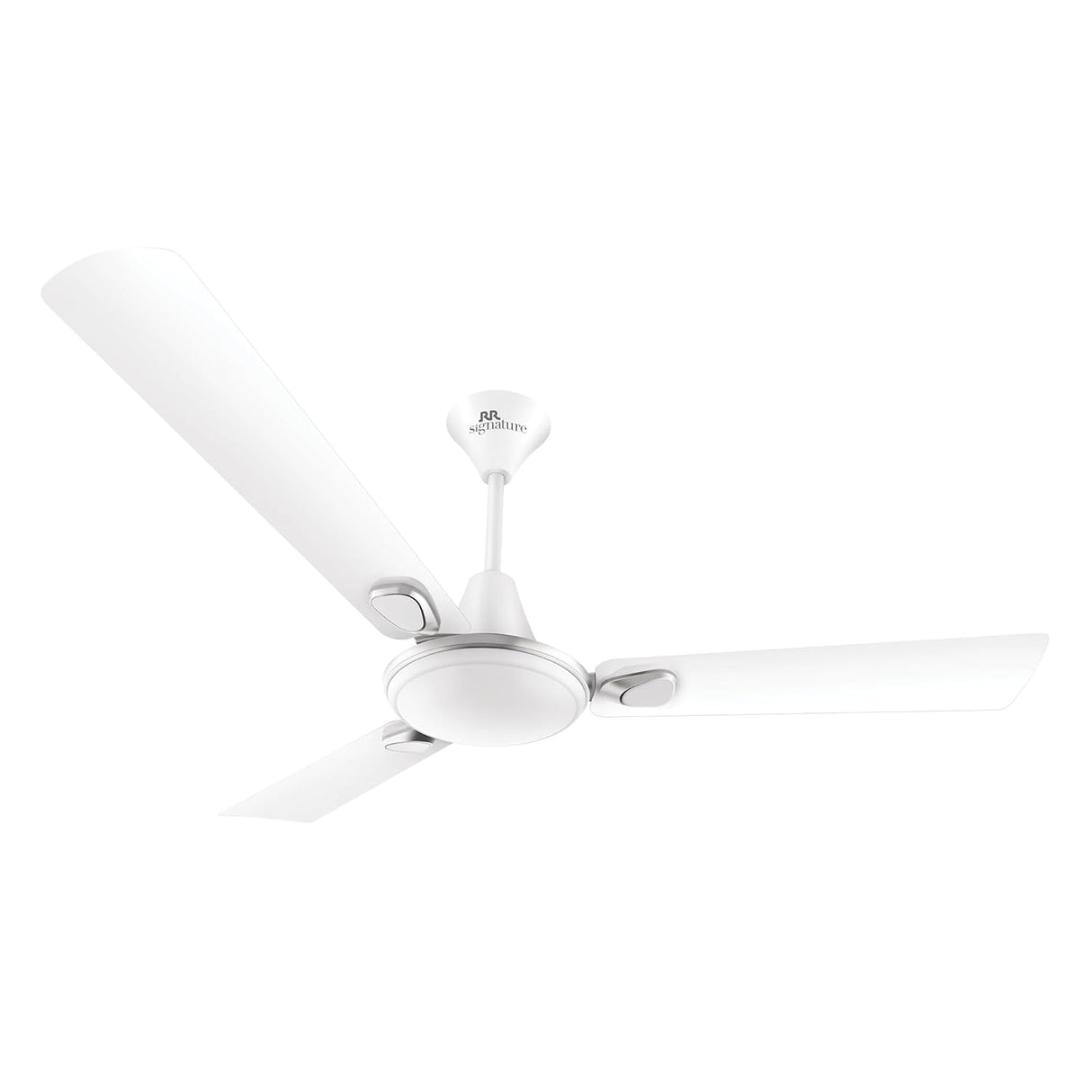 White ceiling fan on a white background