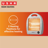 Usha 4002 800-Watt 2 Rod Halogen Heater with Safety Mesh (Grey)