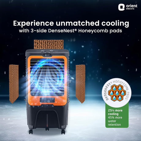 this cooler experience unmatched cooling with 3 side densenest with honeycomb pads 
