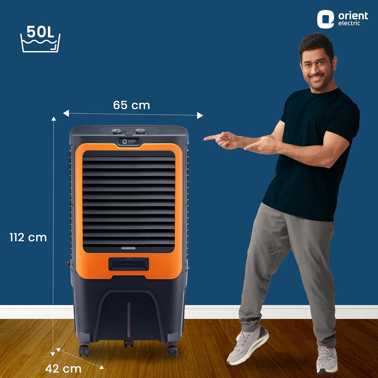 Orient Electric Ultimo 50 Litre Desert Air Cooler (Grey and Orange)