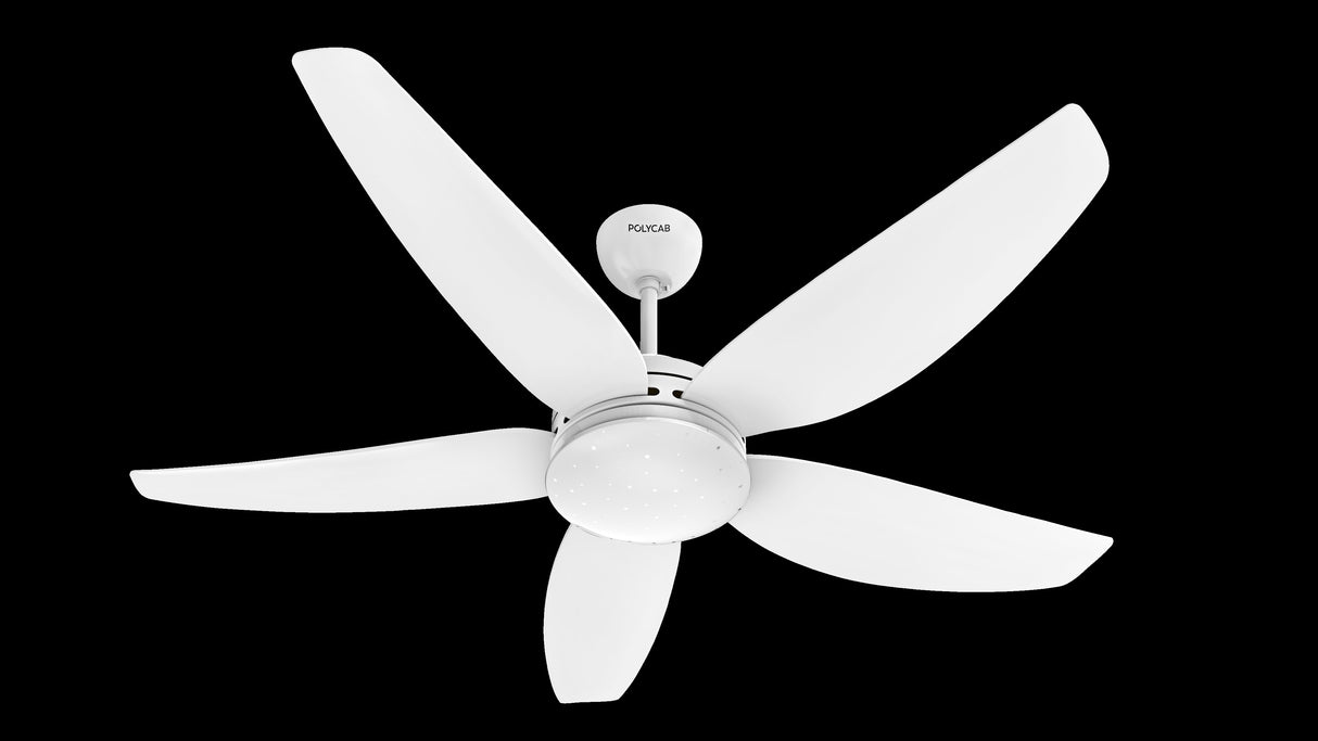 Polycab Divina BLDC UL5 1230mm Ceiling Fan (Classic White)