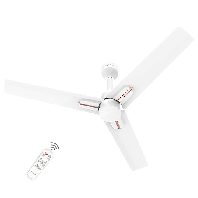 Polycab Wizzy Neo 1200mm 5-Star BLDC Ceiling fan | White Rose Gold