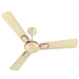 Ceiling fan with beige blades on a white background