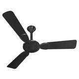 Black ceiling fan on a white background