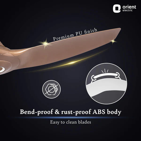 Orient Electric Aeroquiet BLDC 1200mm Noiseless Ceiling Fan (Caramel Brown)