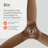 Orient Electric Aeroquiet BLDC 1200mm Noiseless Ceiling Fan (Caramel Brown)
