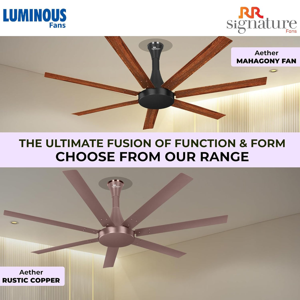 RR Signature Aether Flow 1320mm Ceiling Fan (Alice White)