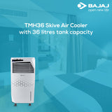 Bajaj Shield Series Skive Nios 36L Tower Air Cooler White