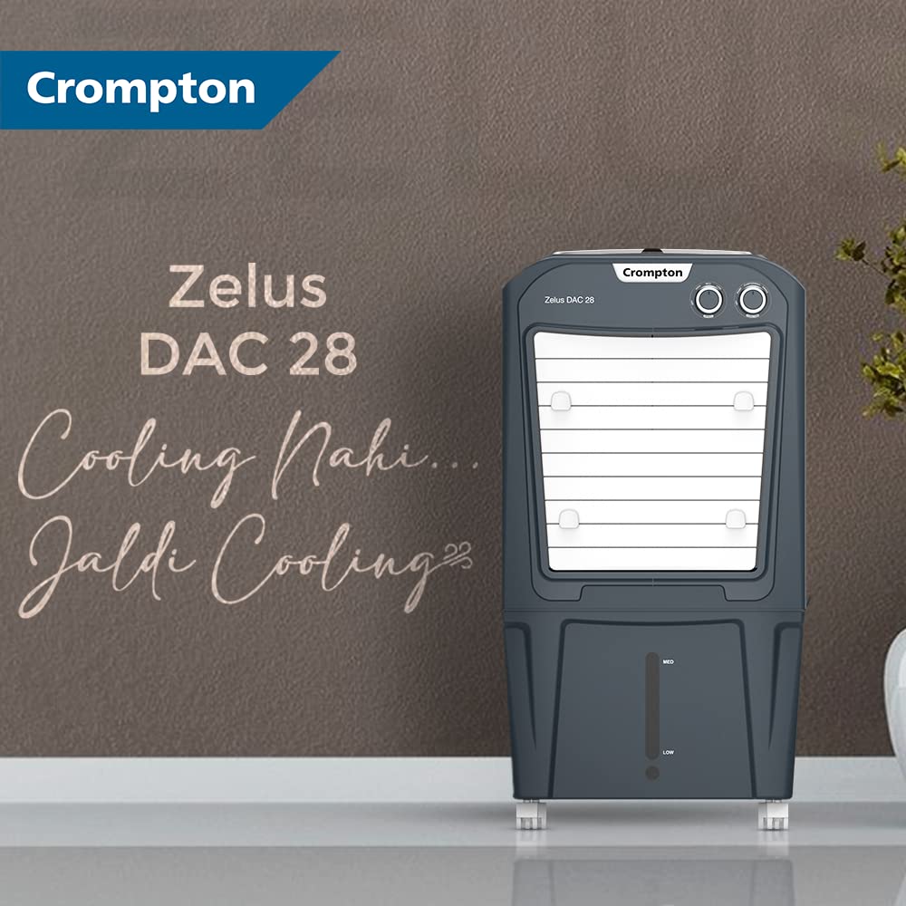 Crompton Zelus DAC Desert Air Cooler- 28L(Grey) – TheElectricOnline