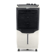 Orient Electric Avante 90 Litre Desert Air Cooler with white & grey color, featuring castor wheels for mobility and an ice chamber on the top front.
