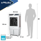 Bajaj Shield Series Elevate 90 Litre Digi Air cooler (White)