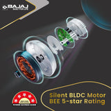 Bajaj Classico Sleek Wood 1200mm BLDC Ceiling Fans with Remote 【Walnut Wood】