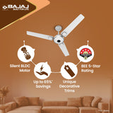 Bajaj Ethora Plus 1200mm High Speed BLDC Ceiling Fan with Remote 【White Chrome】